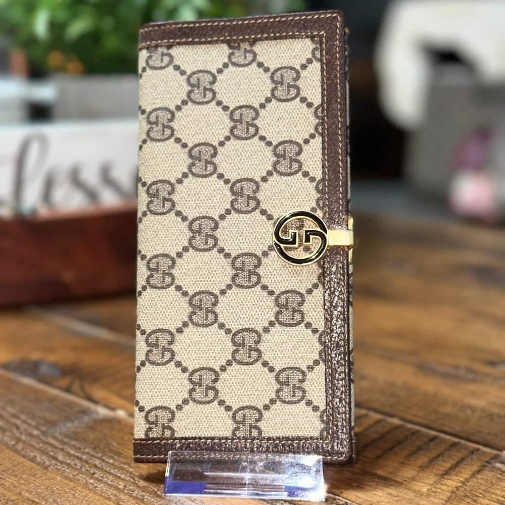 ❌ SOLD ❌ Authentic Vintage Gucci GG Supreme Monogram Long Wallet Clutch Wallet - Picture 2 of 8